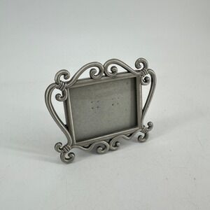 Vintage Style Ornate Silver Tone Scrollwork Miniature 2x3 Picture Frame